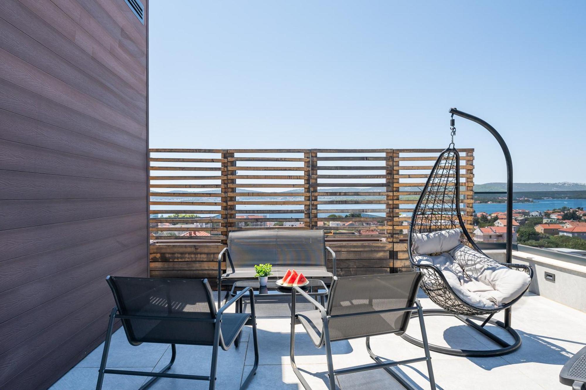 Sea Bay View Apartment - Appartement Avec Piscine Et Magnifique Vue Sur Mer Sveti Filip i Jakov Bagian luar foto